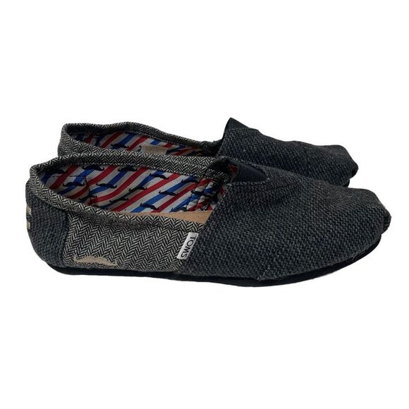 Toms Grey Mustache Movember Casual Loafers - Picture 1 of 7